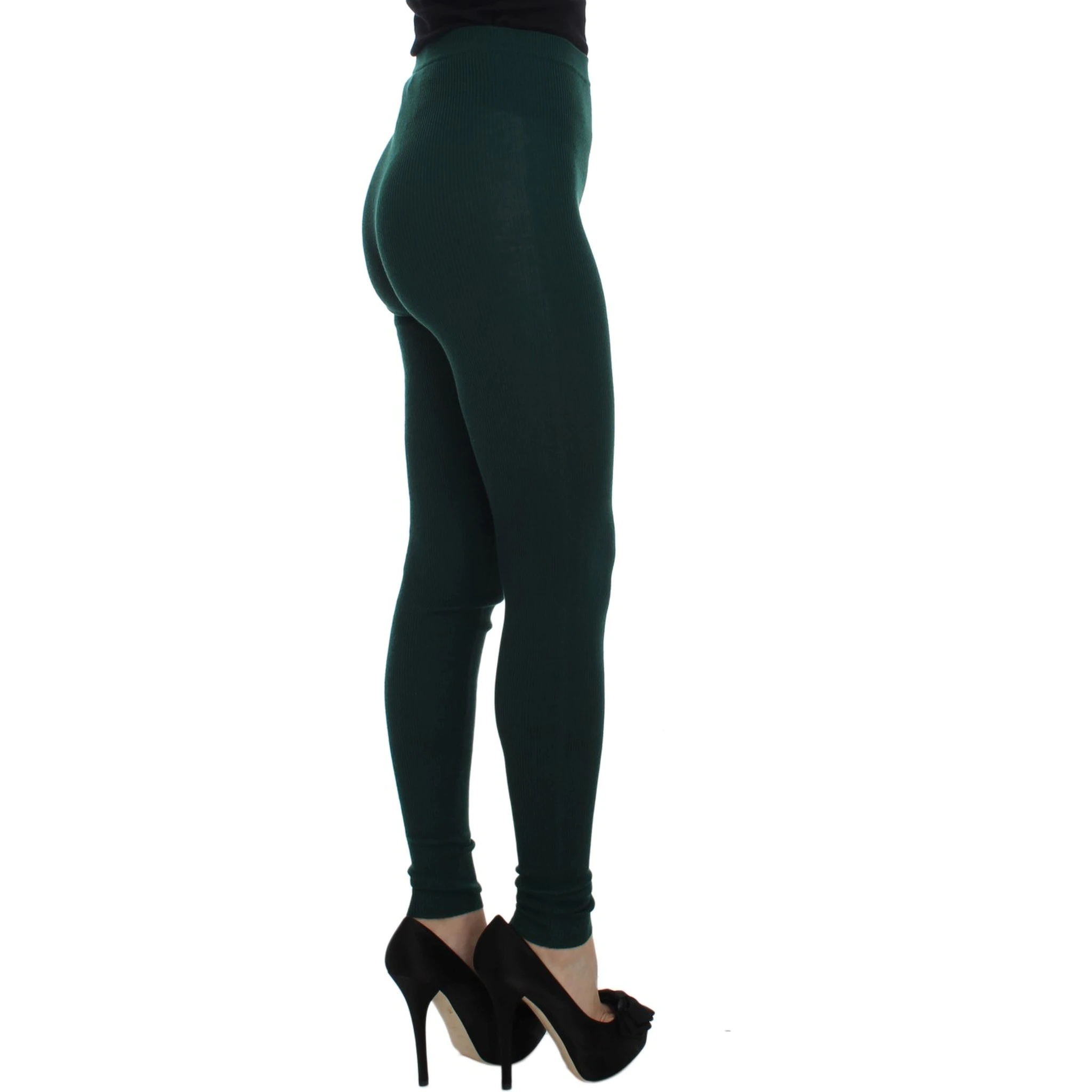 Green Cashmere Stretch Tights Pants