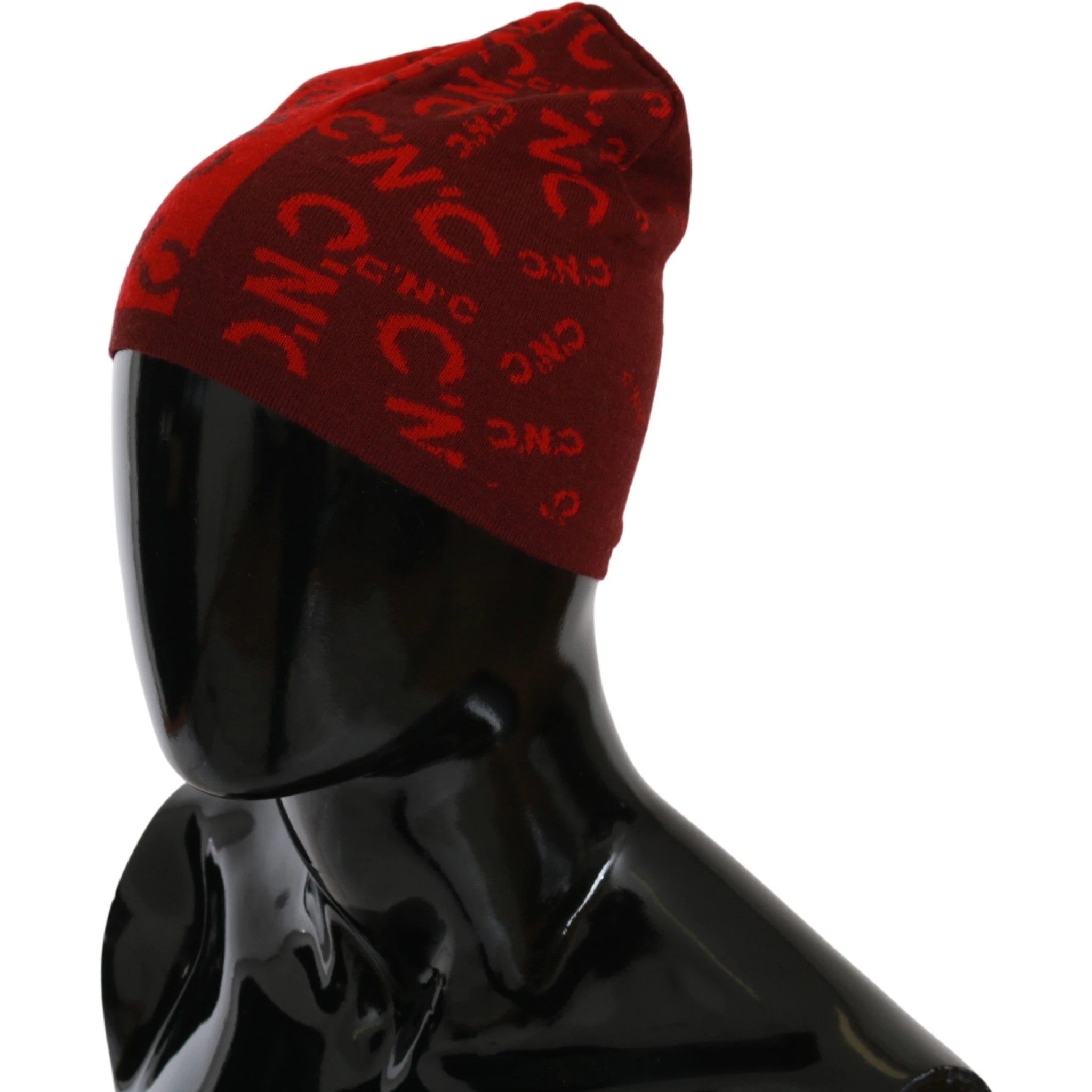 Red Wool Blend Branded Beanie Hat