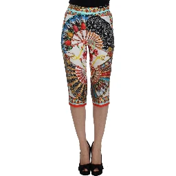 Multicolor Majolica Sicily Silk Pants