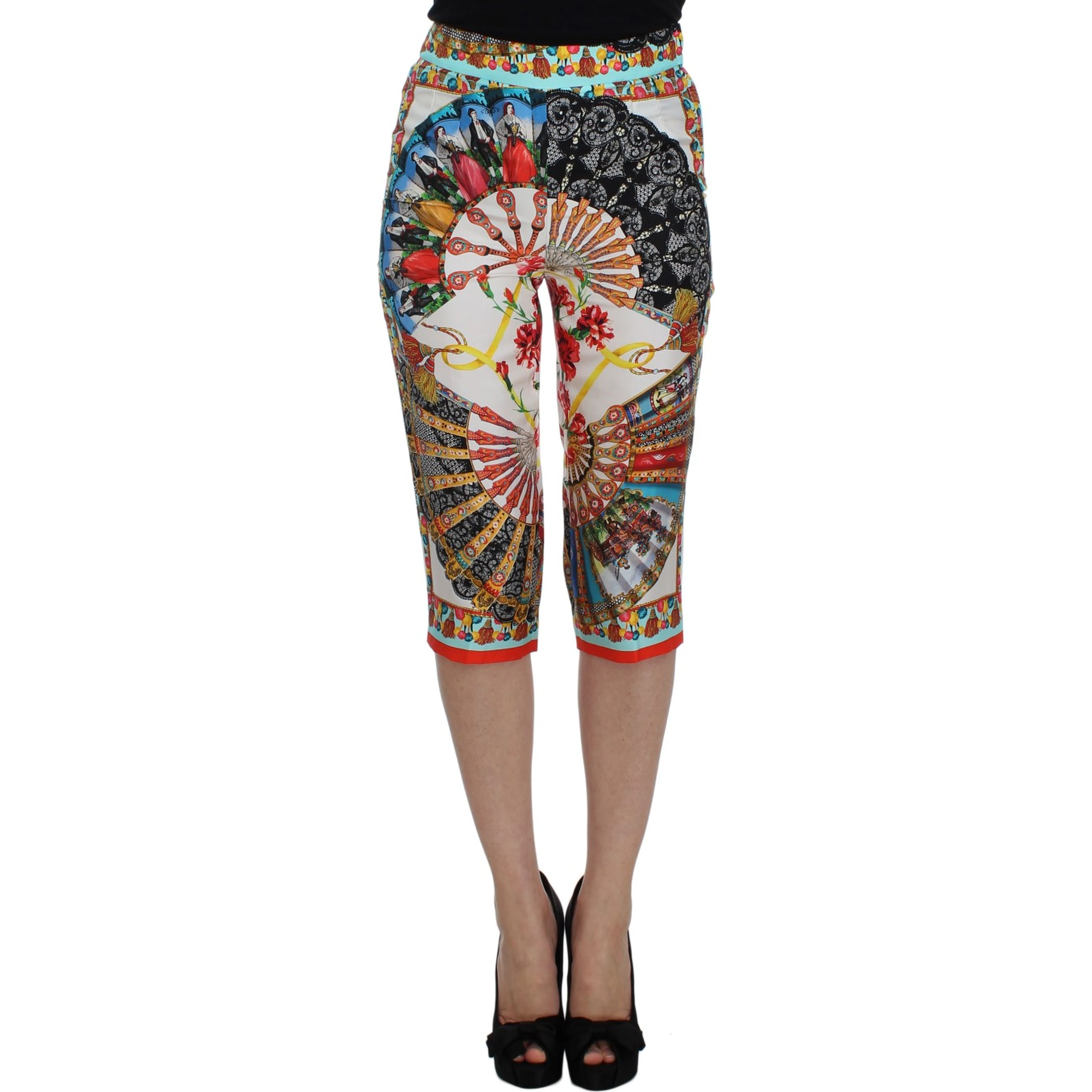 Multicolor Majolica Sicily Silk Pants