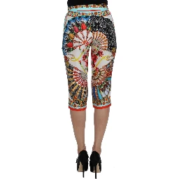 Multicolor Majolica Sicily Silk Pants