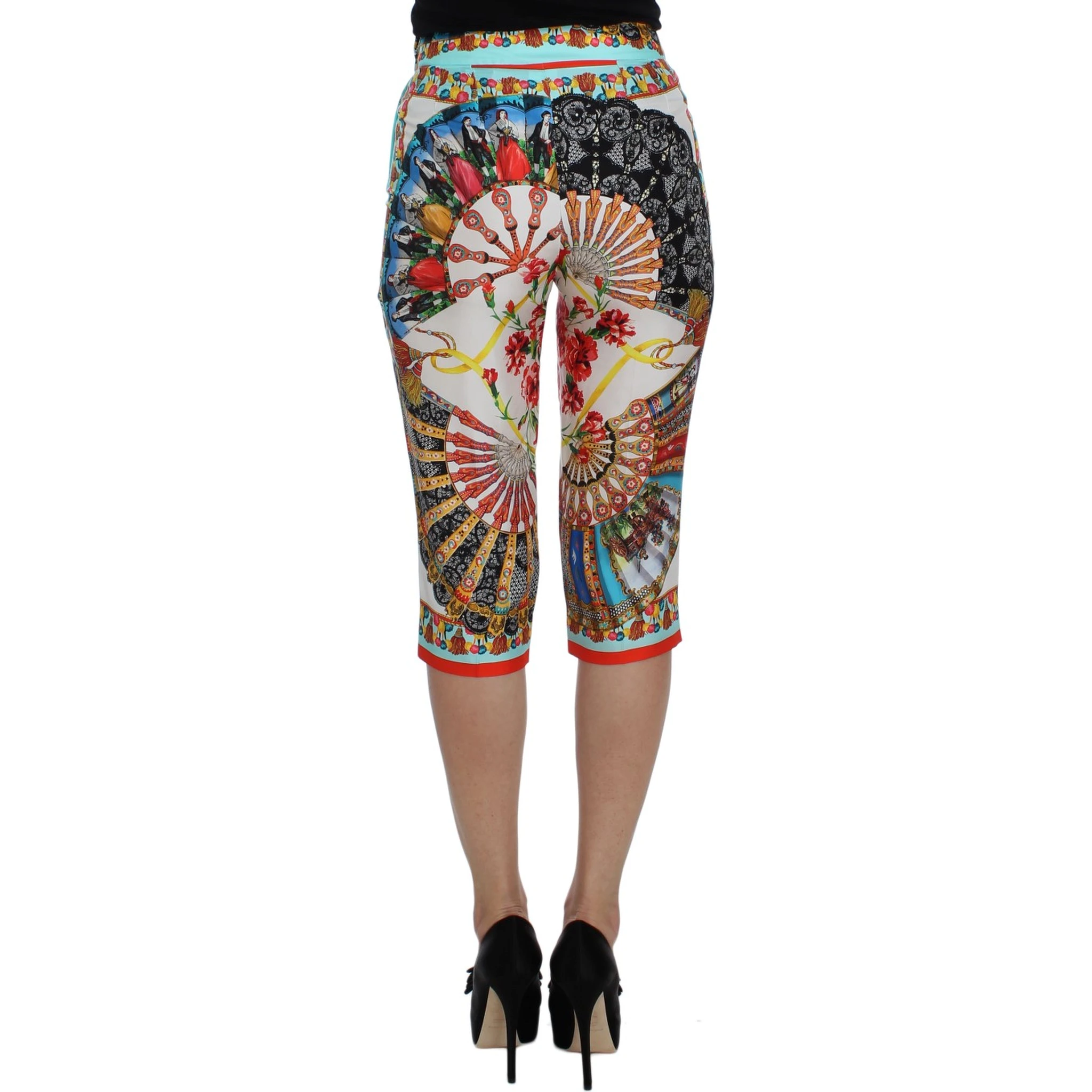Multicolor Majolica Sicily Silk Pants
