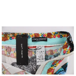 Multicolor Majolica Sicily Silk Pants