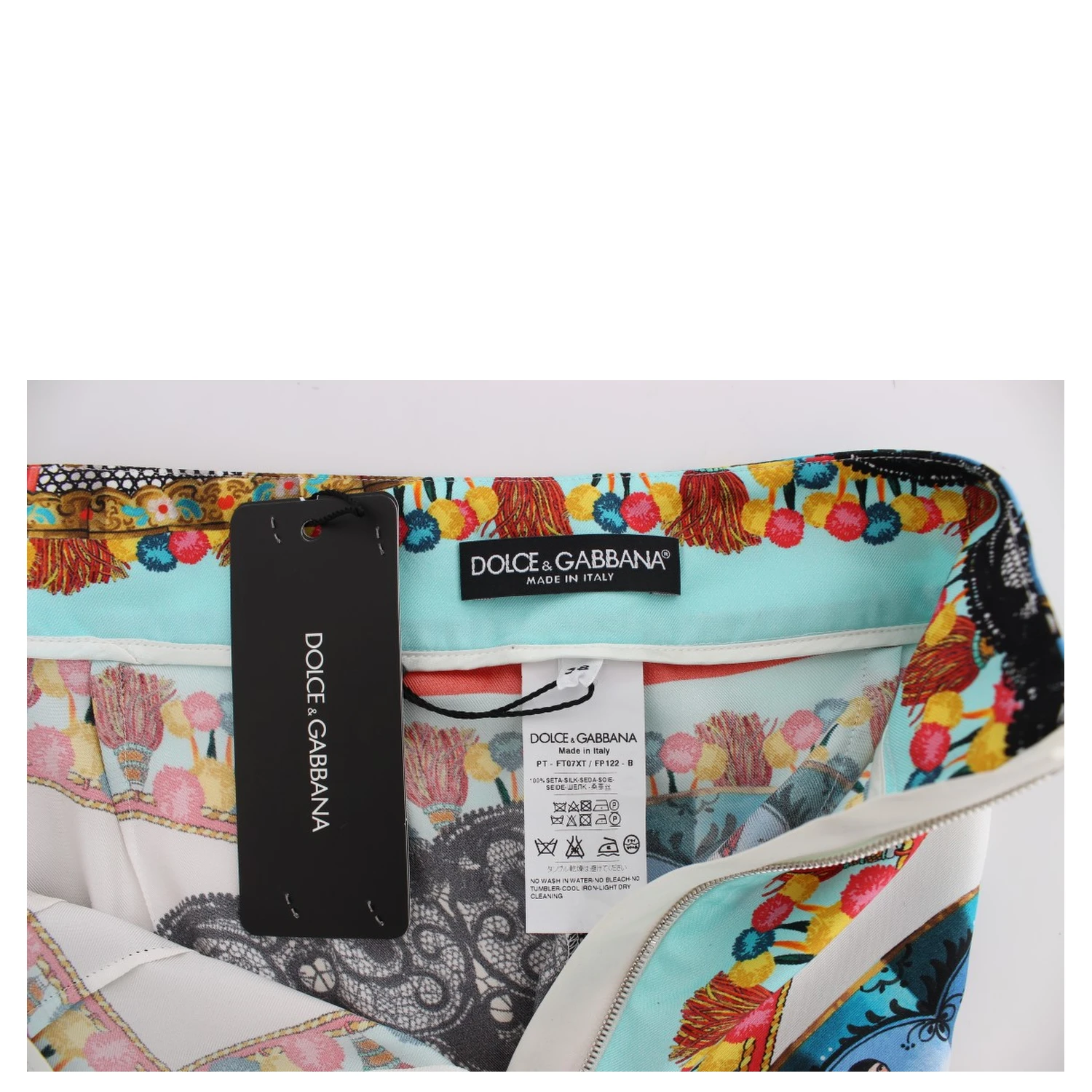 Multicolor Majolica Sicily Silk Pants