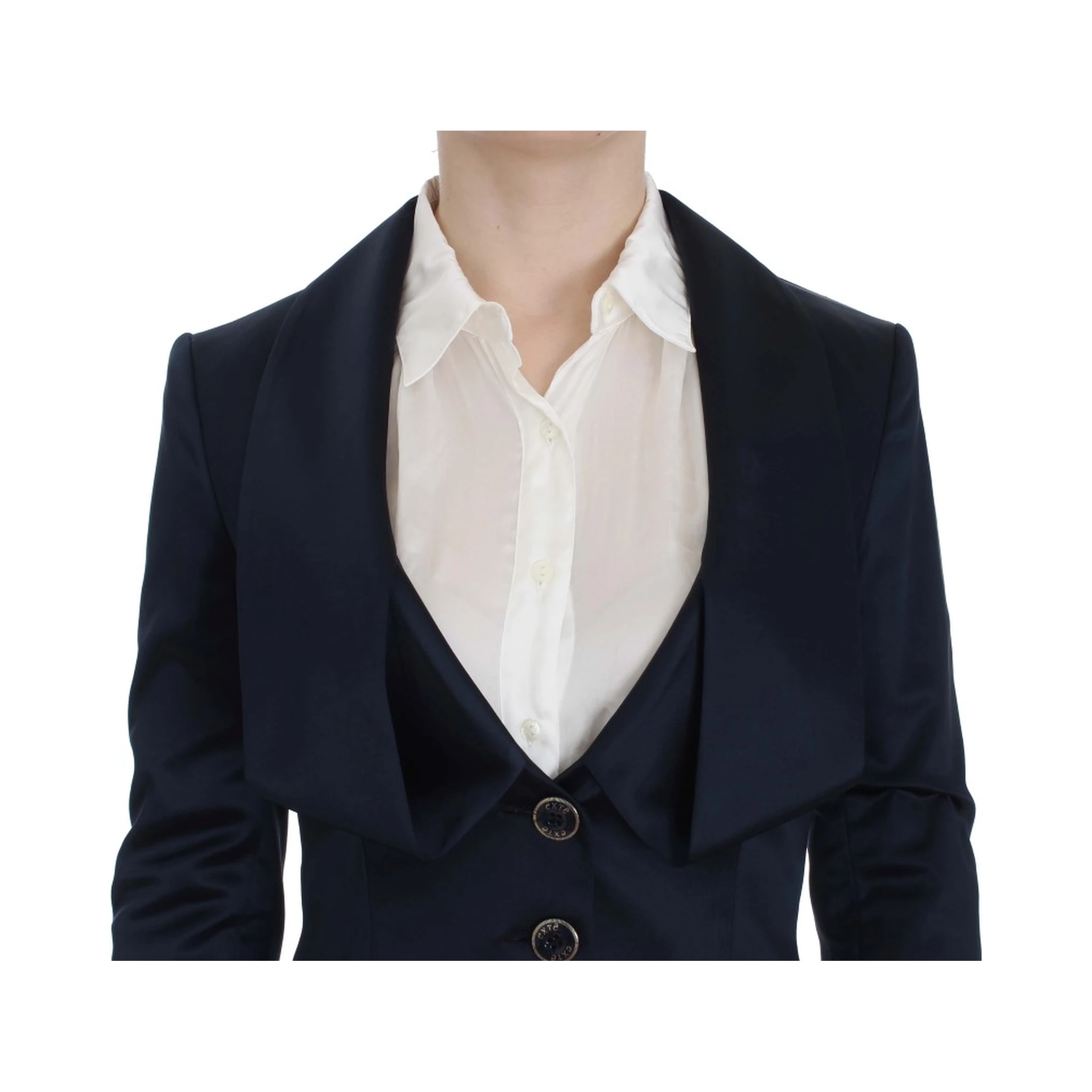 Blue Three Button Single Breasted Blazer Jacket