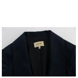 Blue Three Button Single Breasted Blazer Jacket