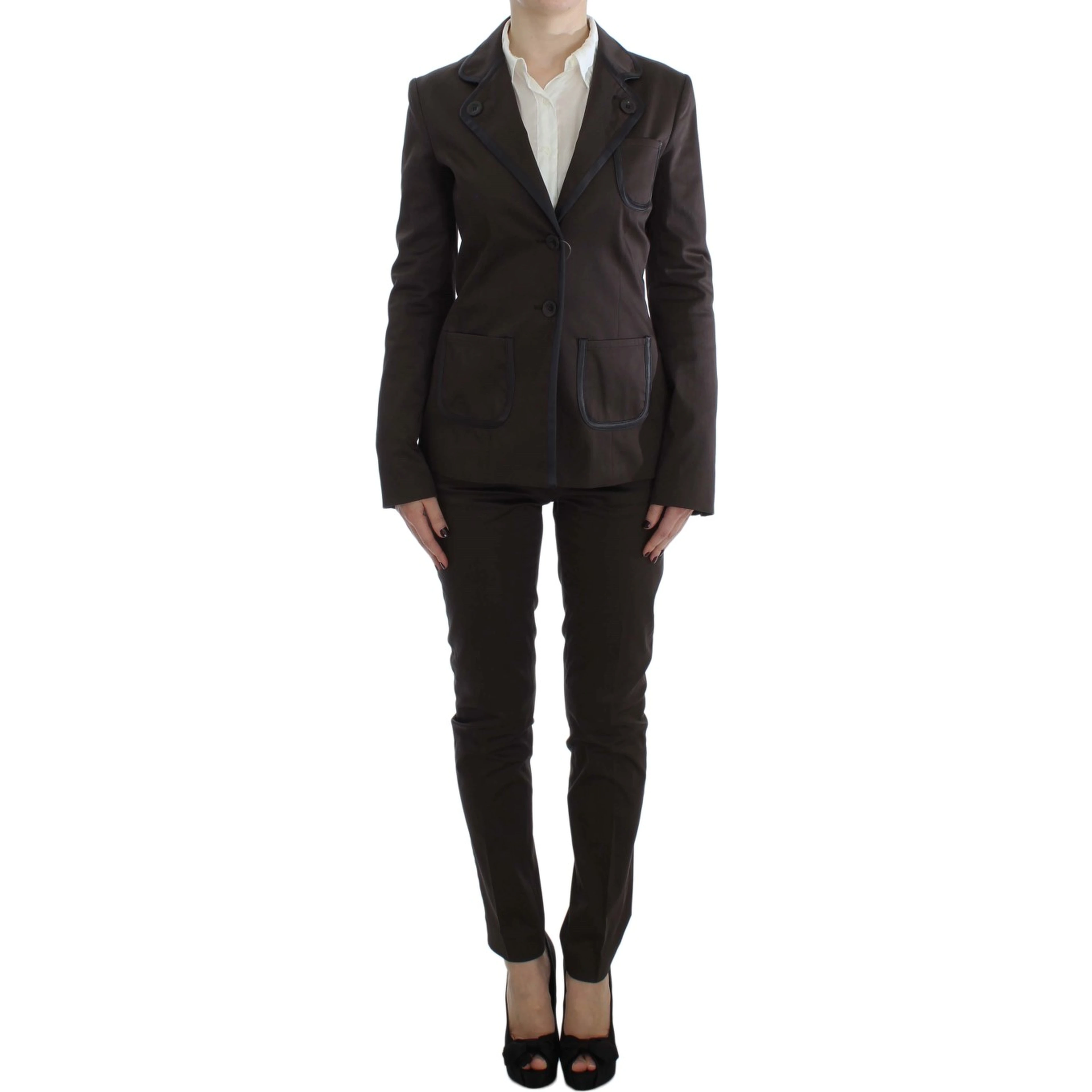 Brown Stretch Two Button Suit