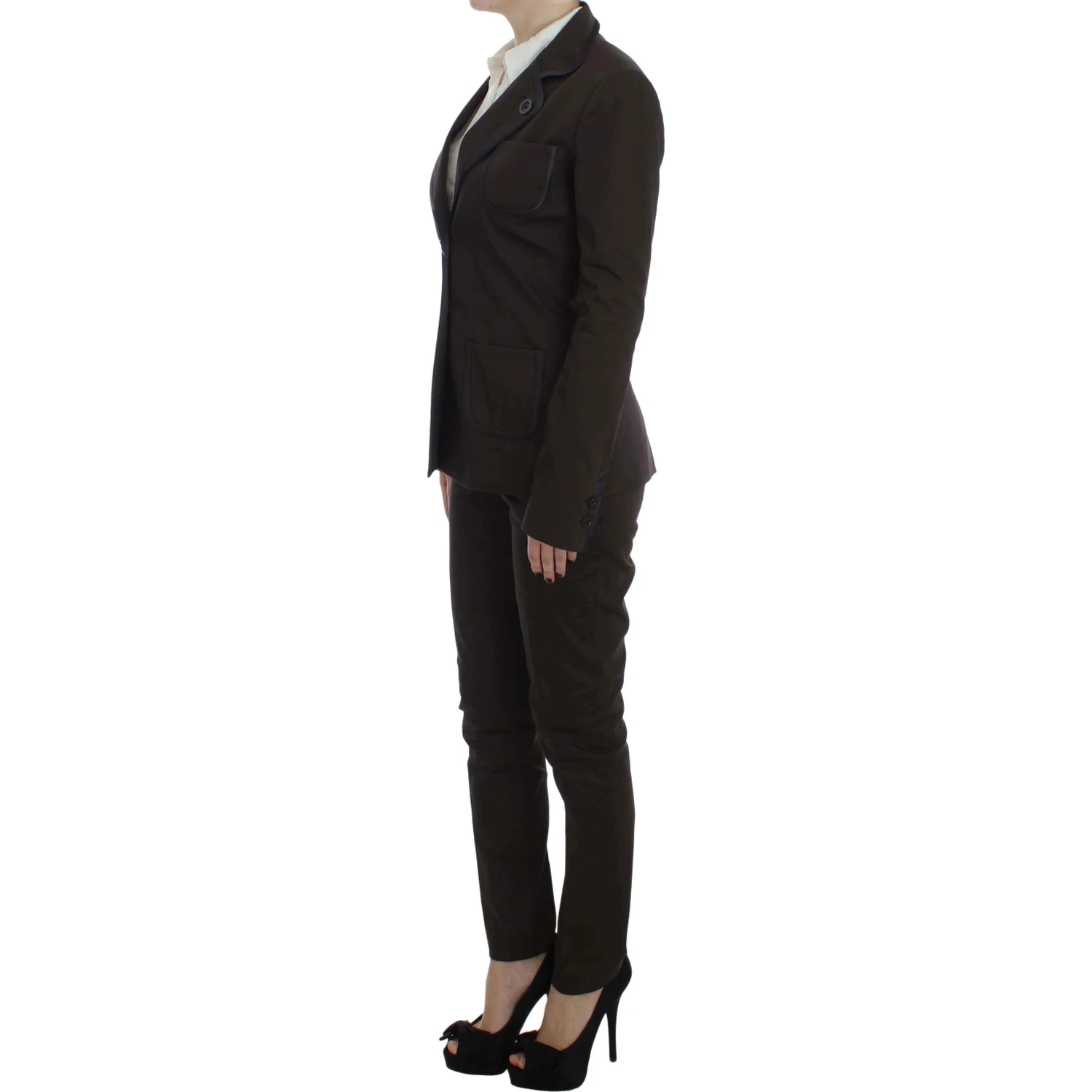 Brown Stretch Two Button Suit