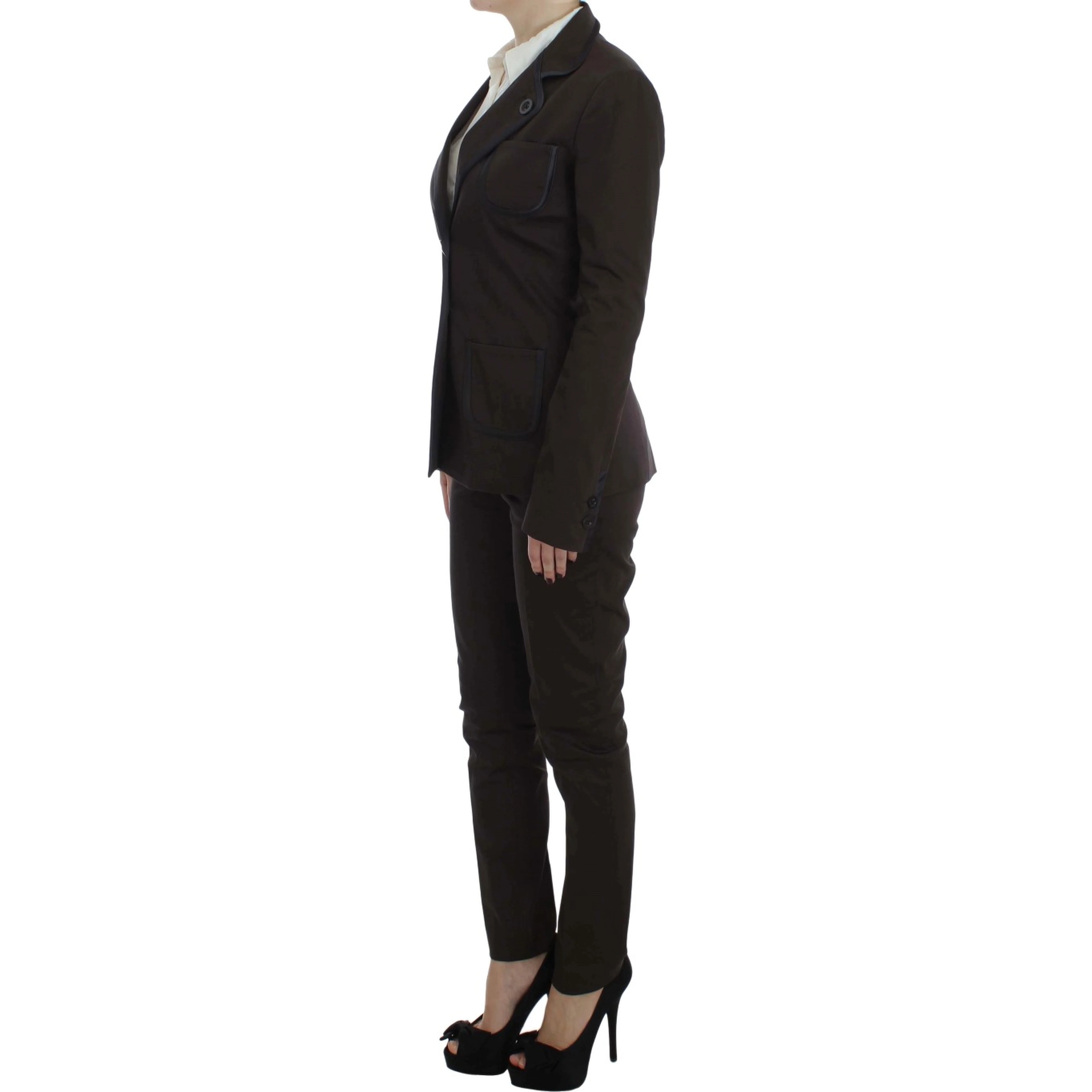Brown Stretch Two Button Suit