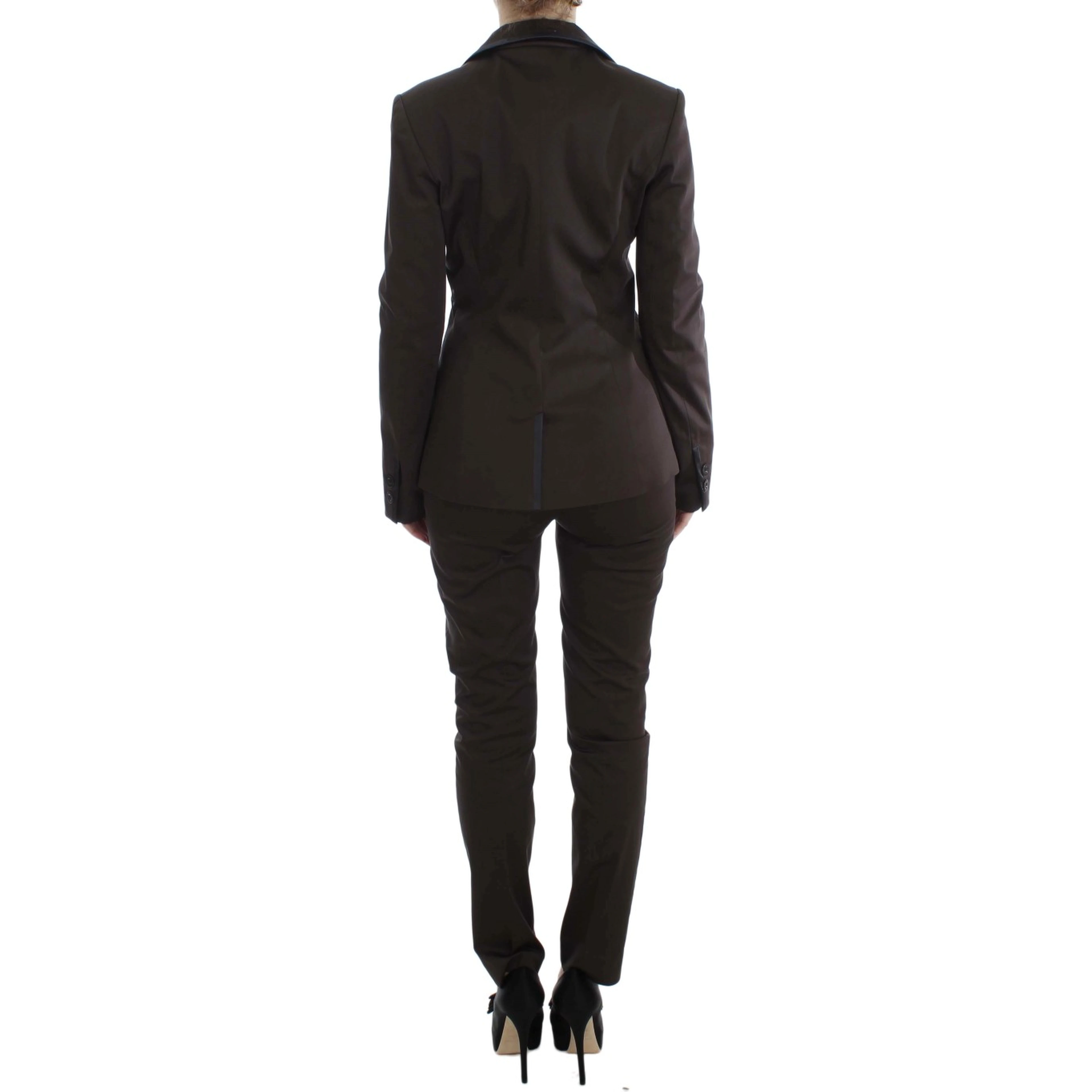 Brown Stretch Two Button Suit