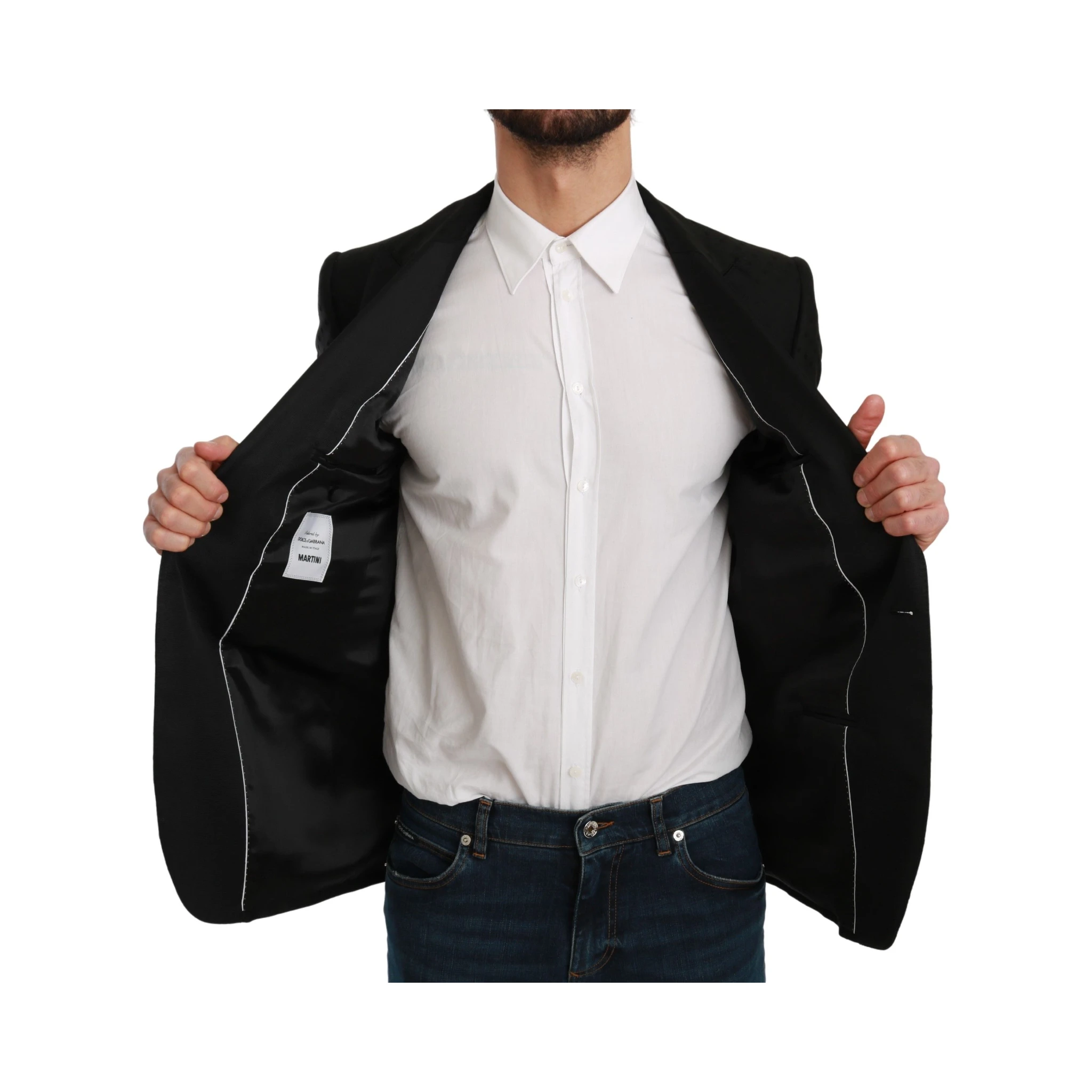 Black Slim Fit Coat Jacket MARTINI Blazer