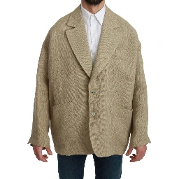 Beige Jacket Coat 100% Jute Blazer Coat