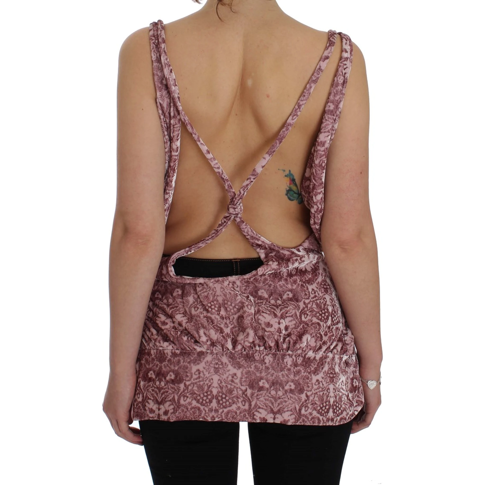 Pink Floral Print Viscose Silk Blouse Top