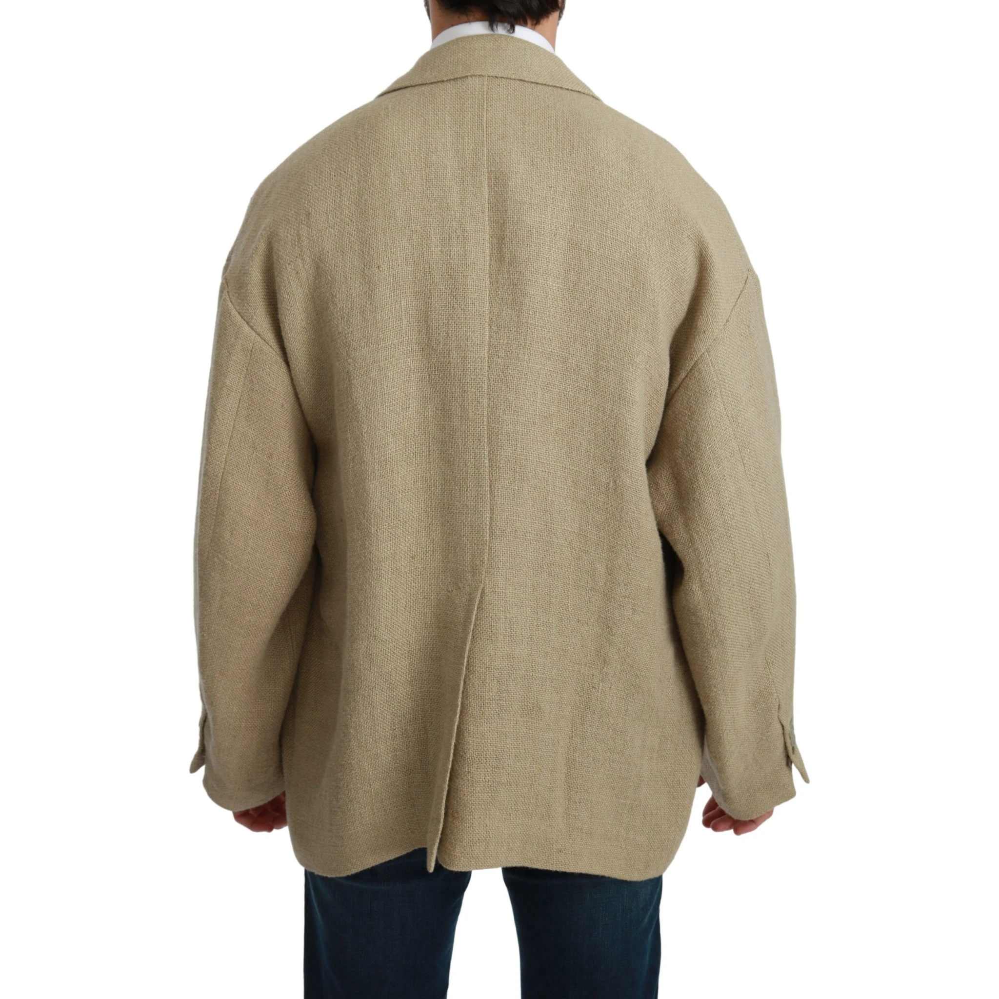 Beige Jacket Coat 100% Jute Blazer Coat