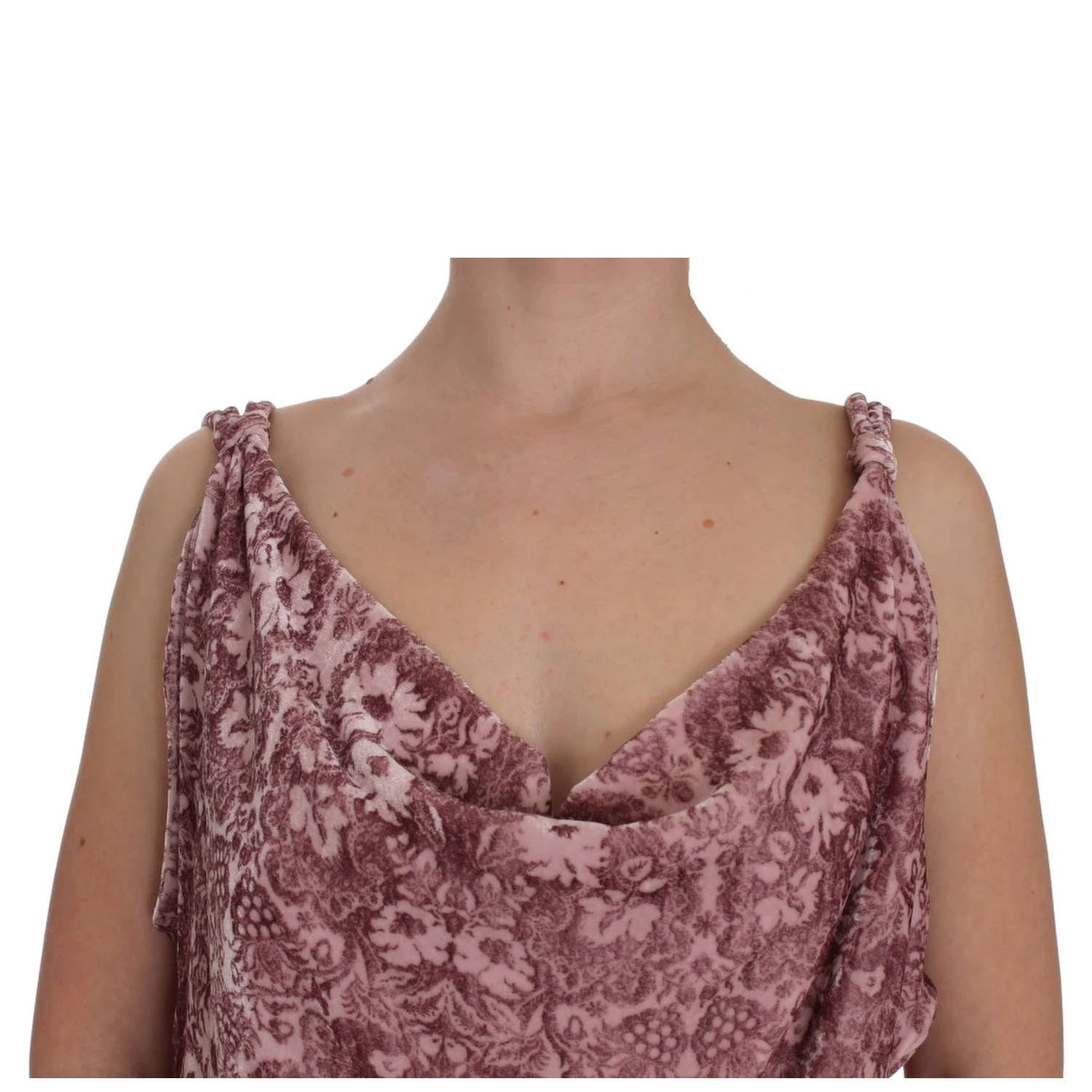 Pink Floral Print Viscose Silk Blouse Top
