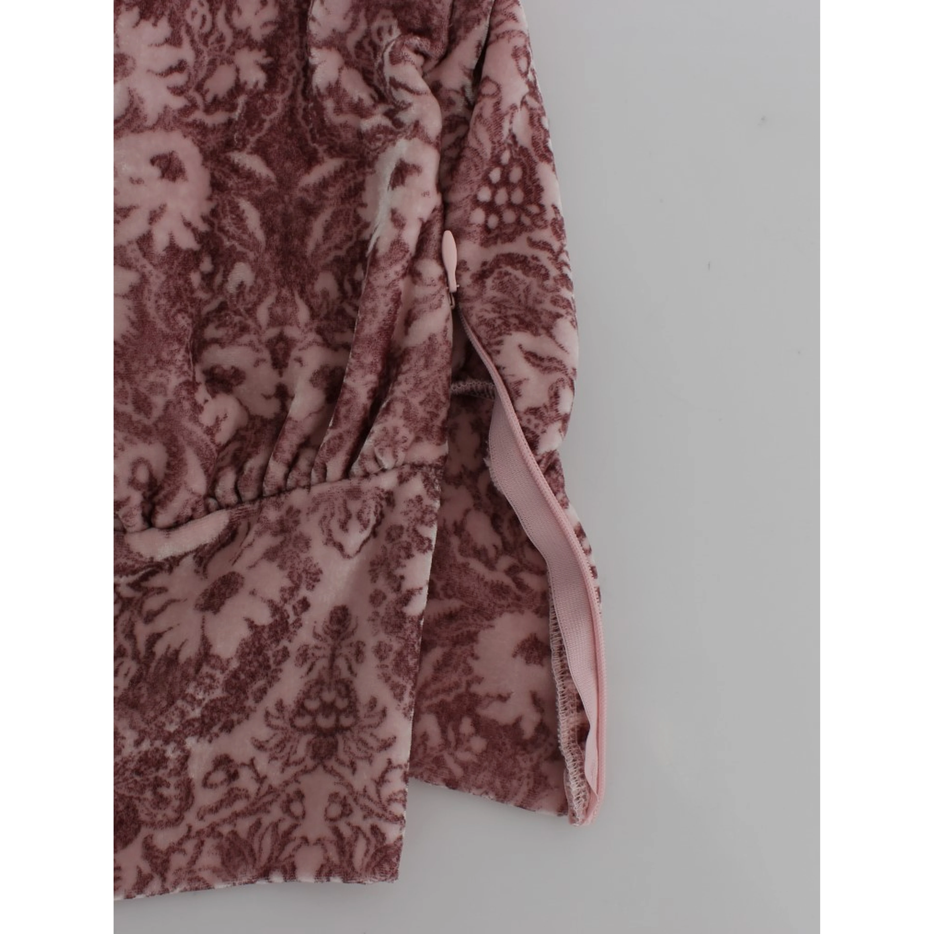 Pink Floral Print Viscose Silk Blouse Top