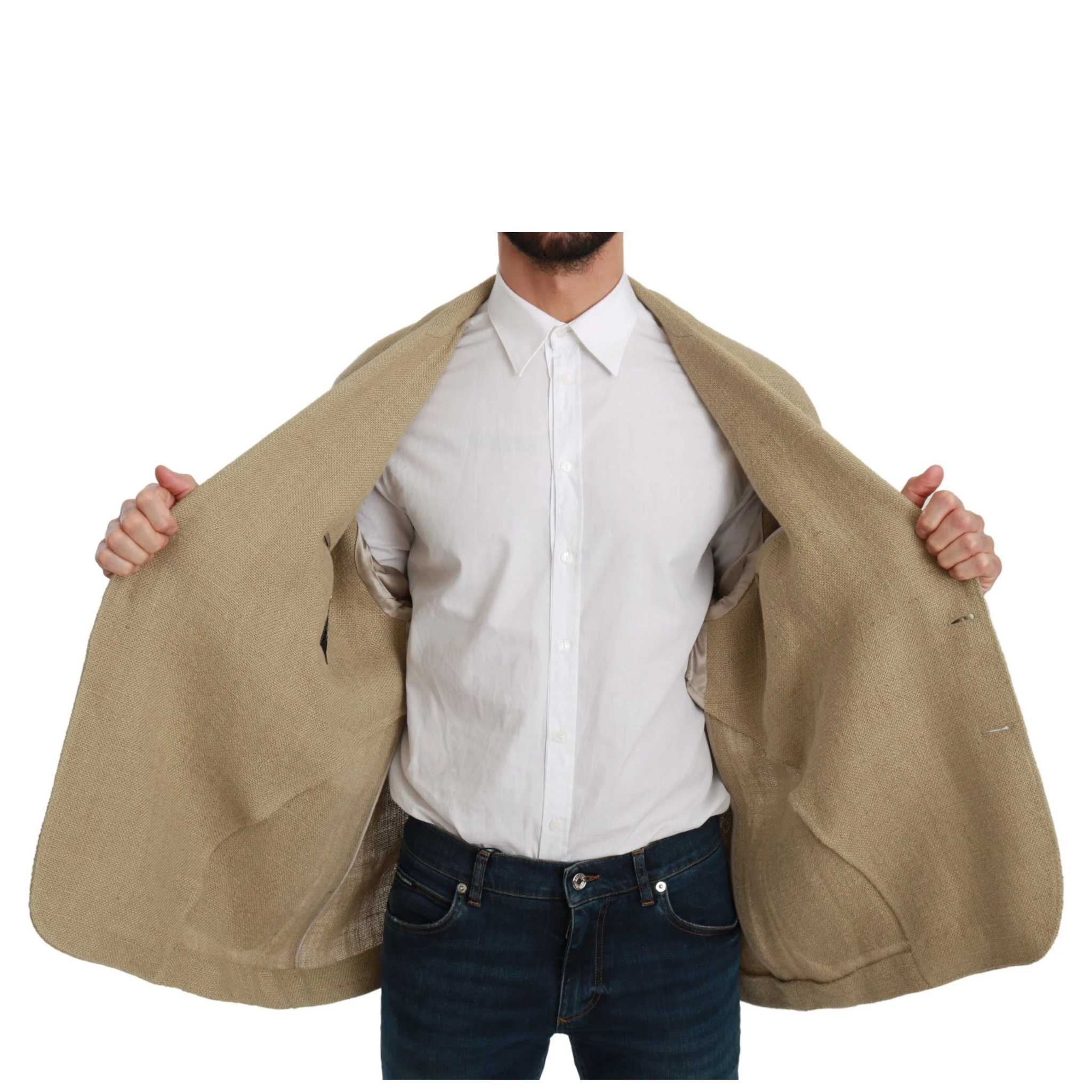 Beige Jacket Coat 100% Jute Blazer Coat