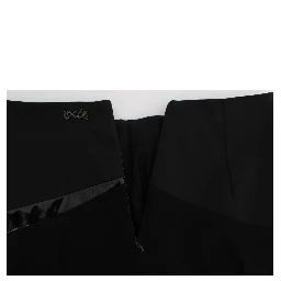Black Blue Cotton Stretch Straight Skirt
