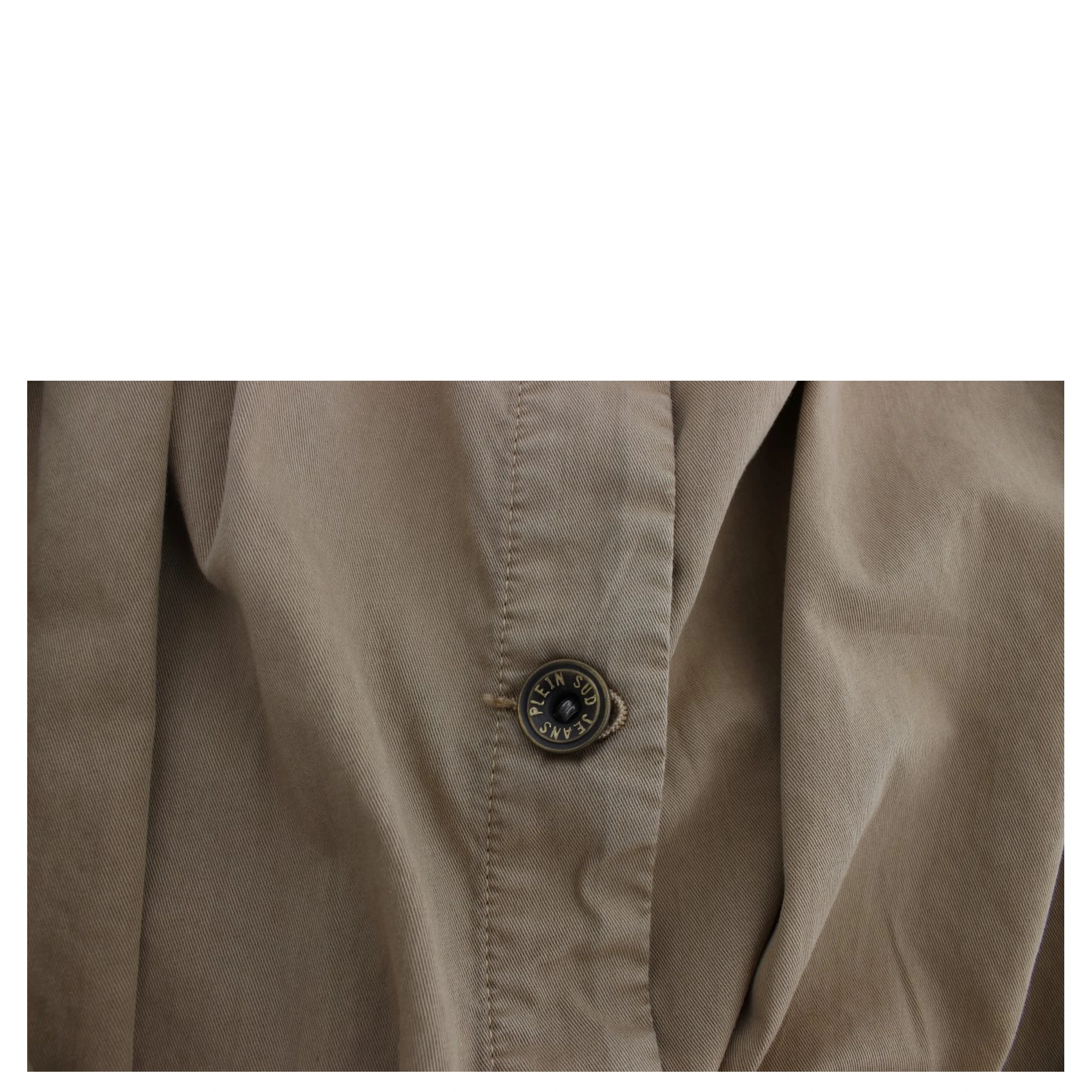 Beige Cotton Sleeveless Shirt