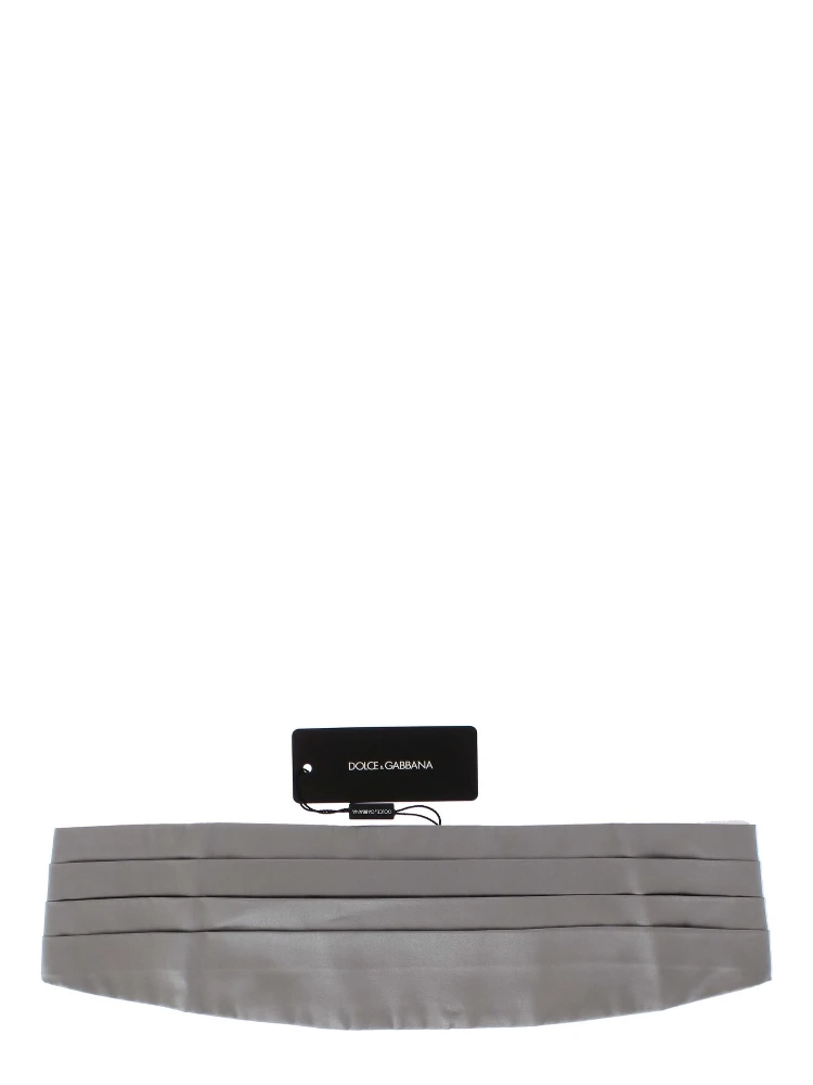 Silver Wide Belt Silk Cummerbund