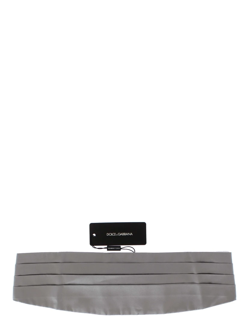 Silver Wide Belt Silk Cummerbund