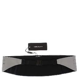 Silver Wide Belt Silk Cummerbund