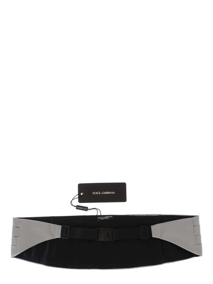 Silver Wide Belt Silk Cummerbund