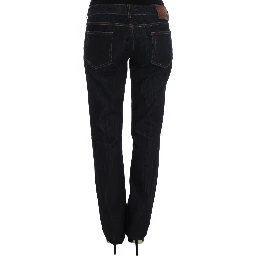 Blue Cotton Straight Fit Stretch Jeans