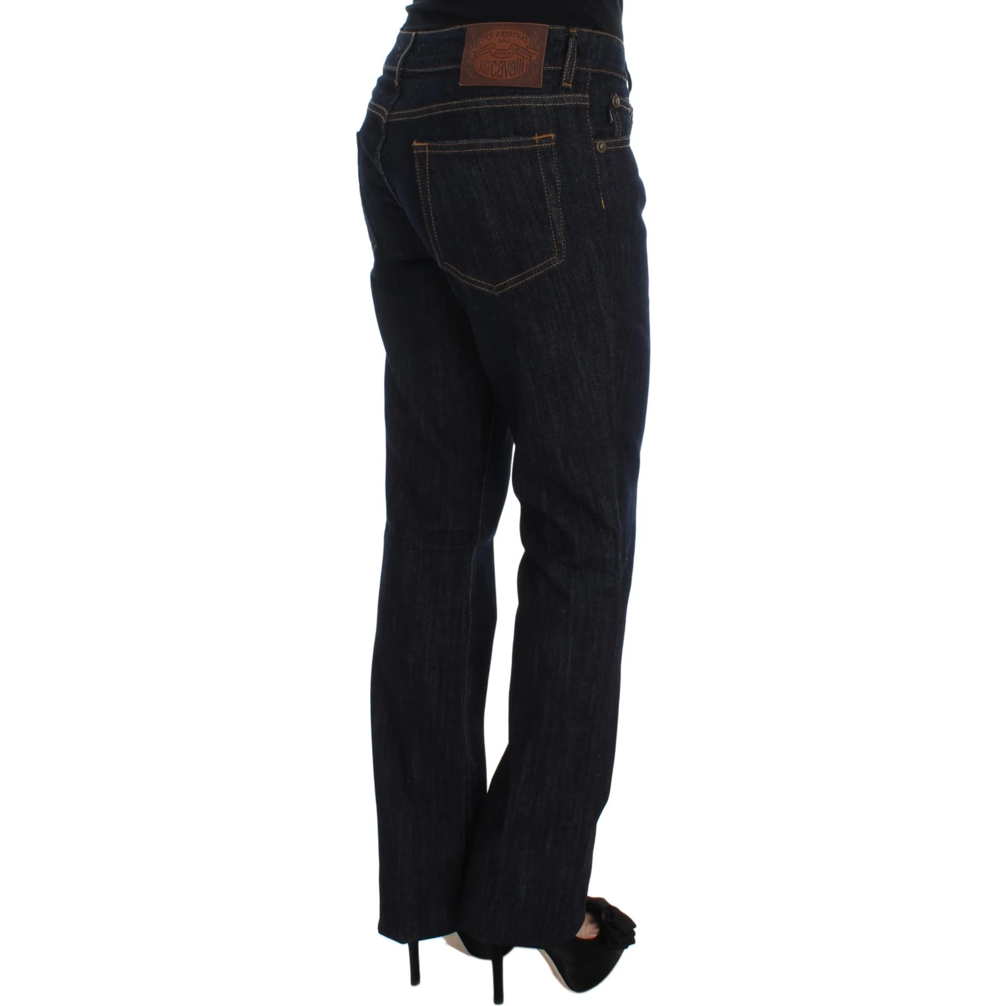 Blue Cotton Straight Fit Stretch Jeans