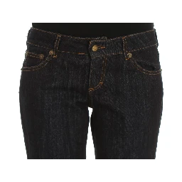 Blue Cotton Straight Fit Stretch Jeans