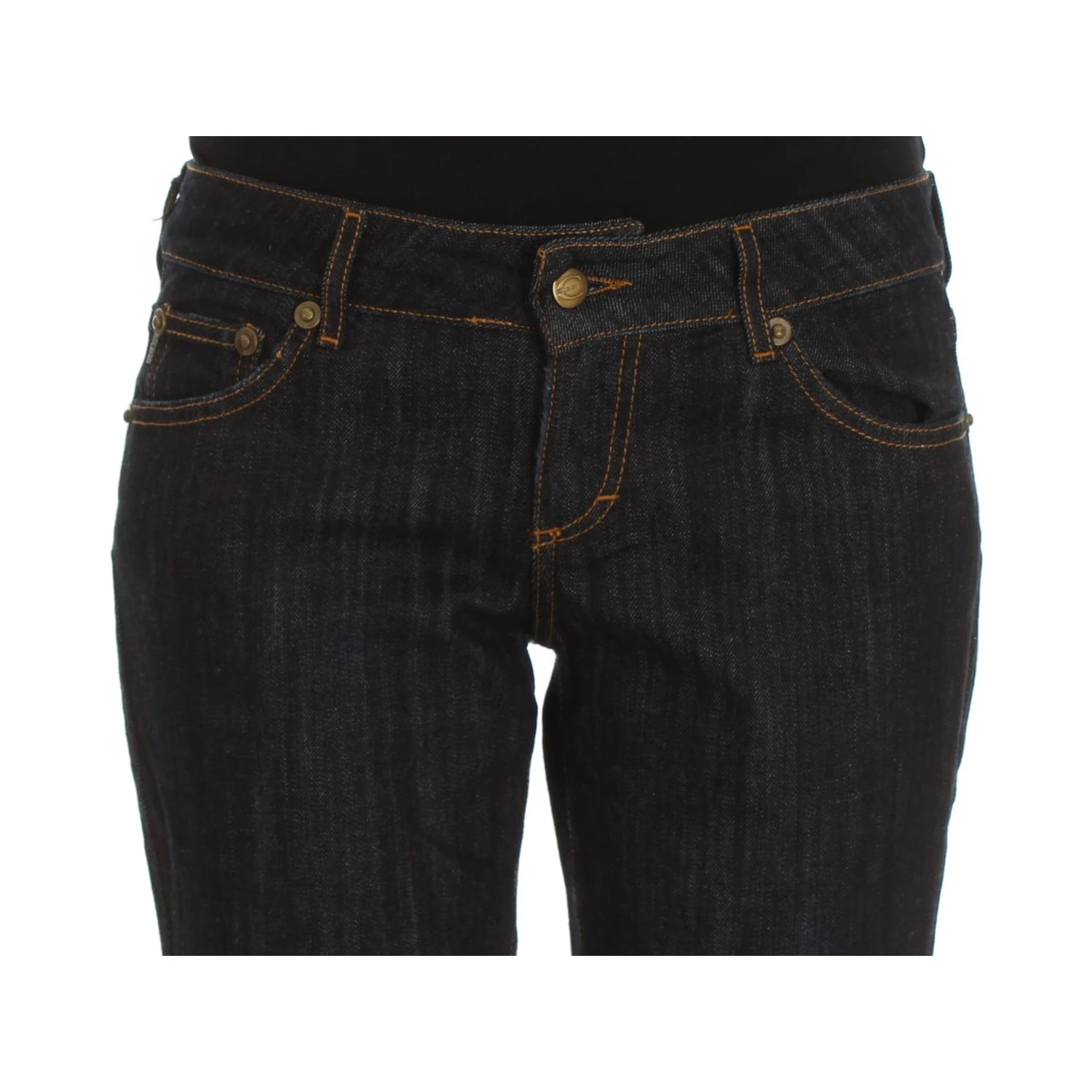 Blue Cotton Straight Fit Stretch Jeans