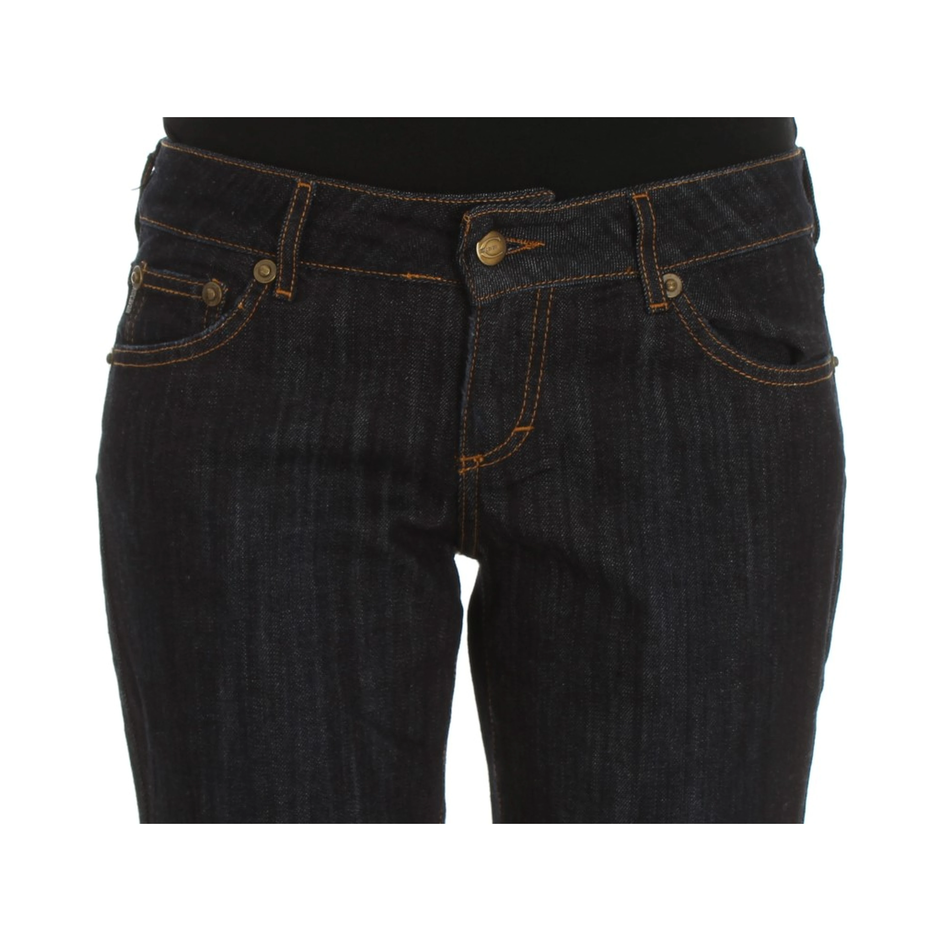 Blue Cotton Straight Fit Stretch Jeans