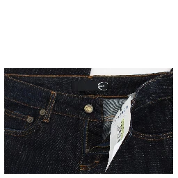 Blue Cotton Straight Fit Stretch Jeans