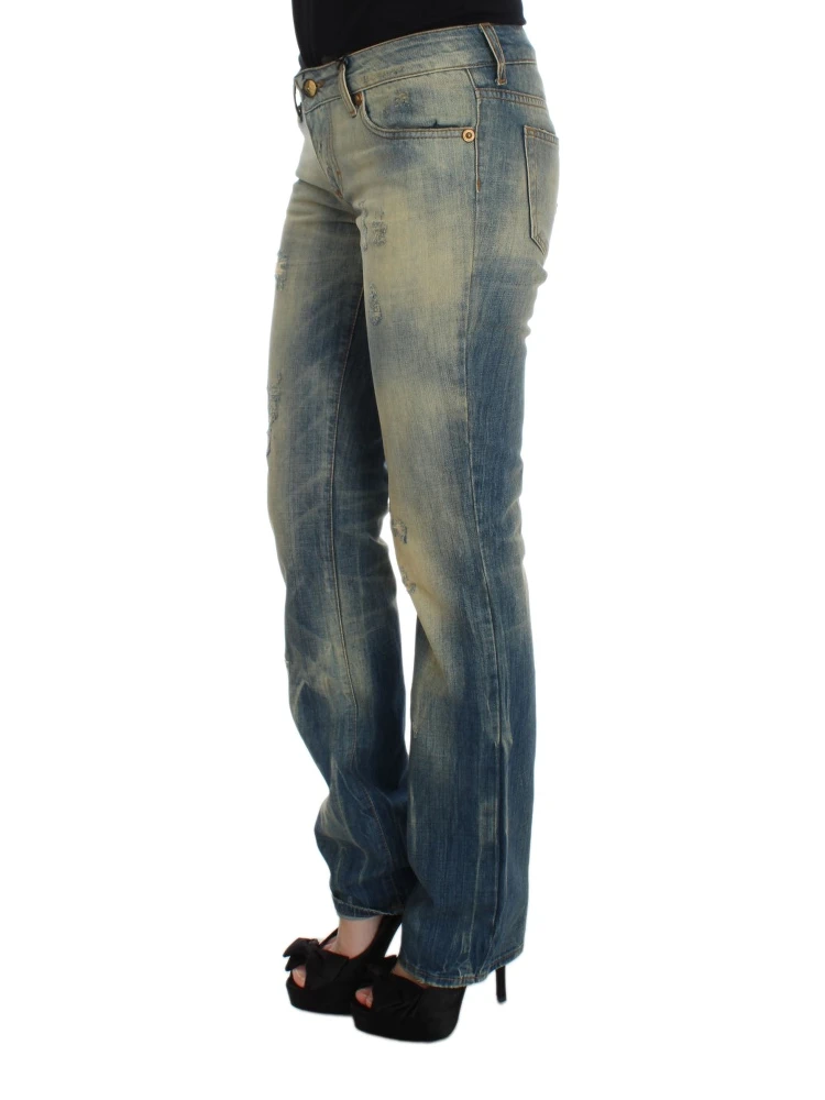 Blue Wash Cotton Slim Fit Bootcut Jeans alternative