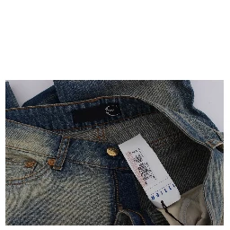 Blue Wash Cotton Slim Fit Bootcut Jeans