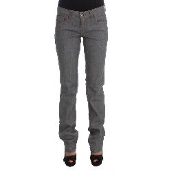 Gray Cotton Regular Fit Denim Jeans
