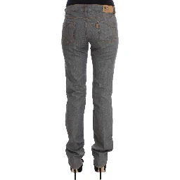 Gray Cotton Regular Fit Denim Jeans