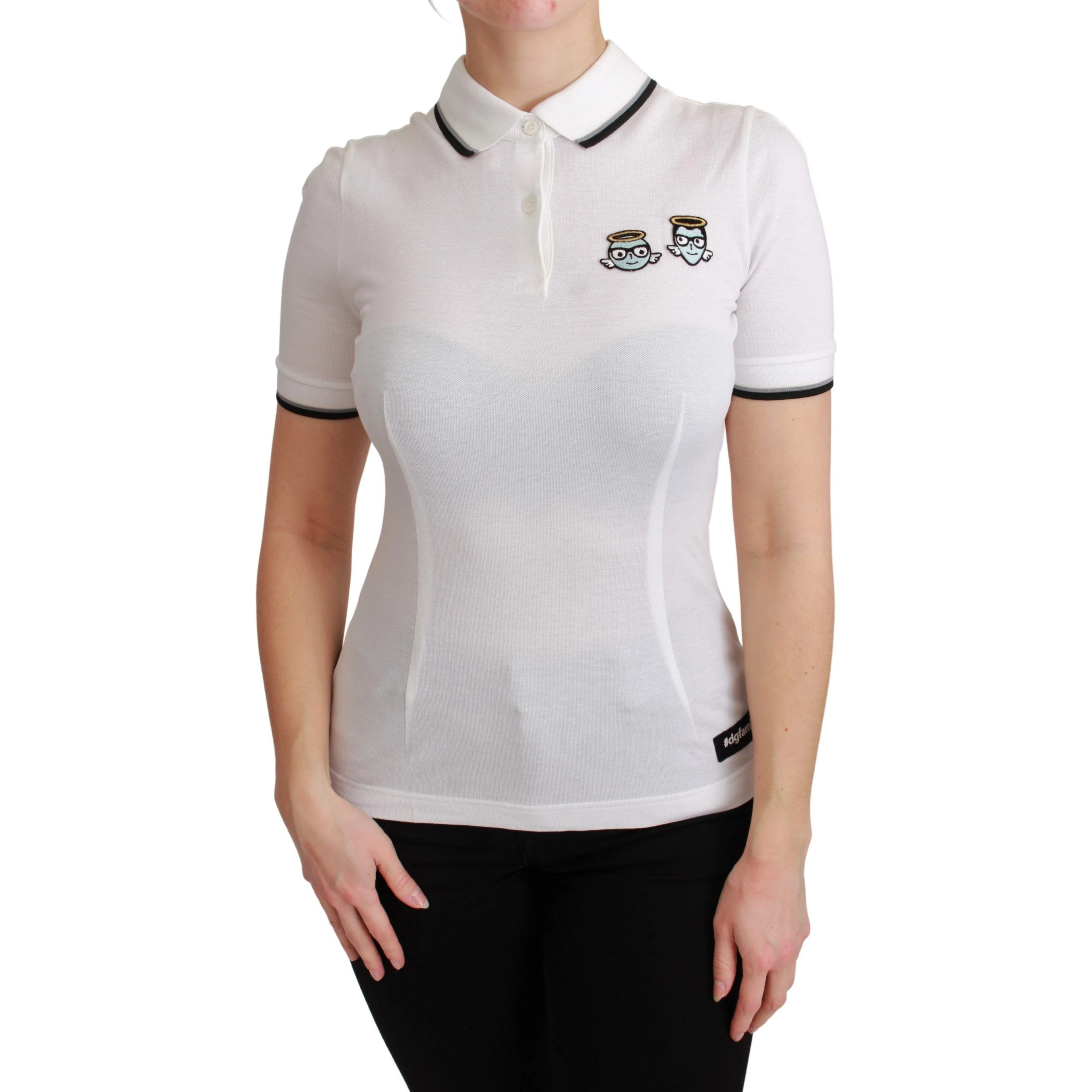 White Cotton Polo #dgfamily T-shirt
