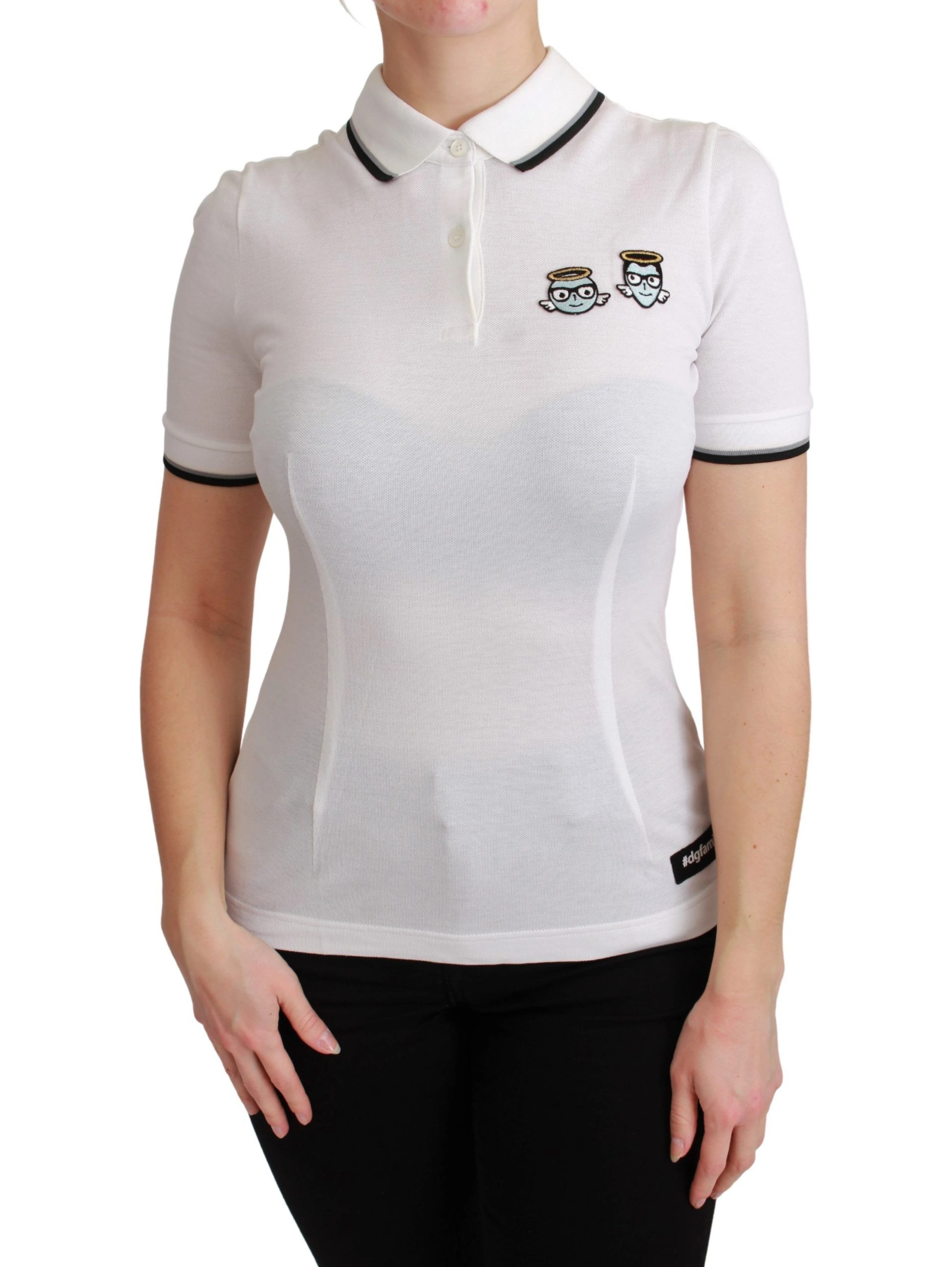 White Cotton Polo #dgfamily T-shirt