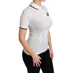 White Cotton Polo #dgfamily T-shirt