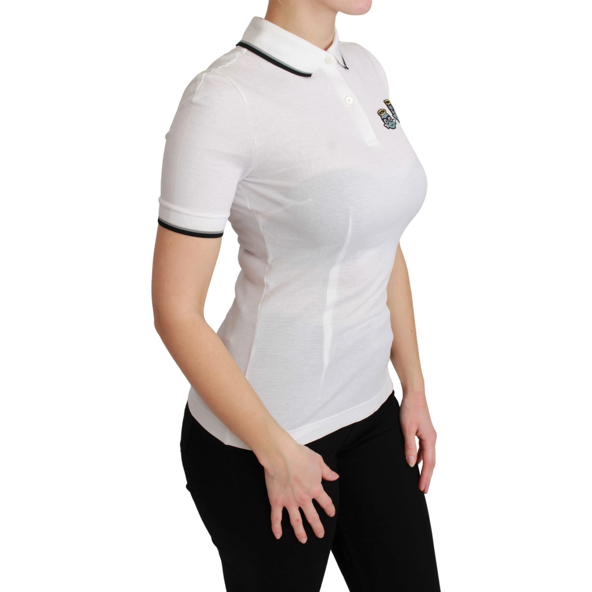 White Cotton Polo #dgfamily T-shirt