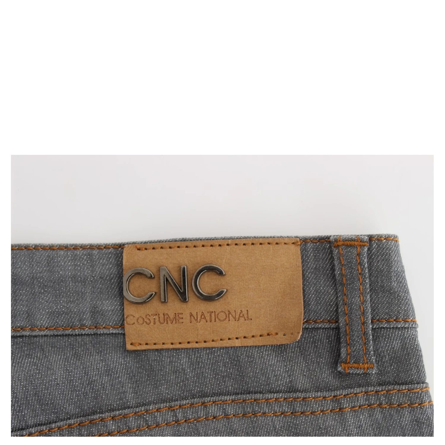 Gray Cotton Regular Fit Denim Jeans