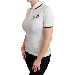 White Cotton Polo #dgfamily T-shirt