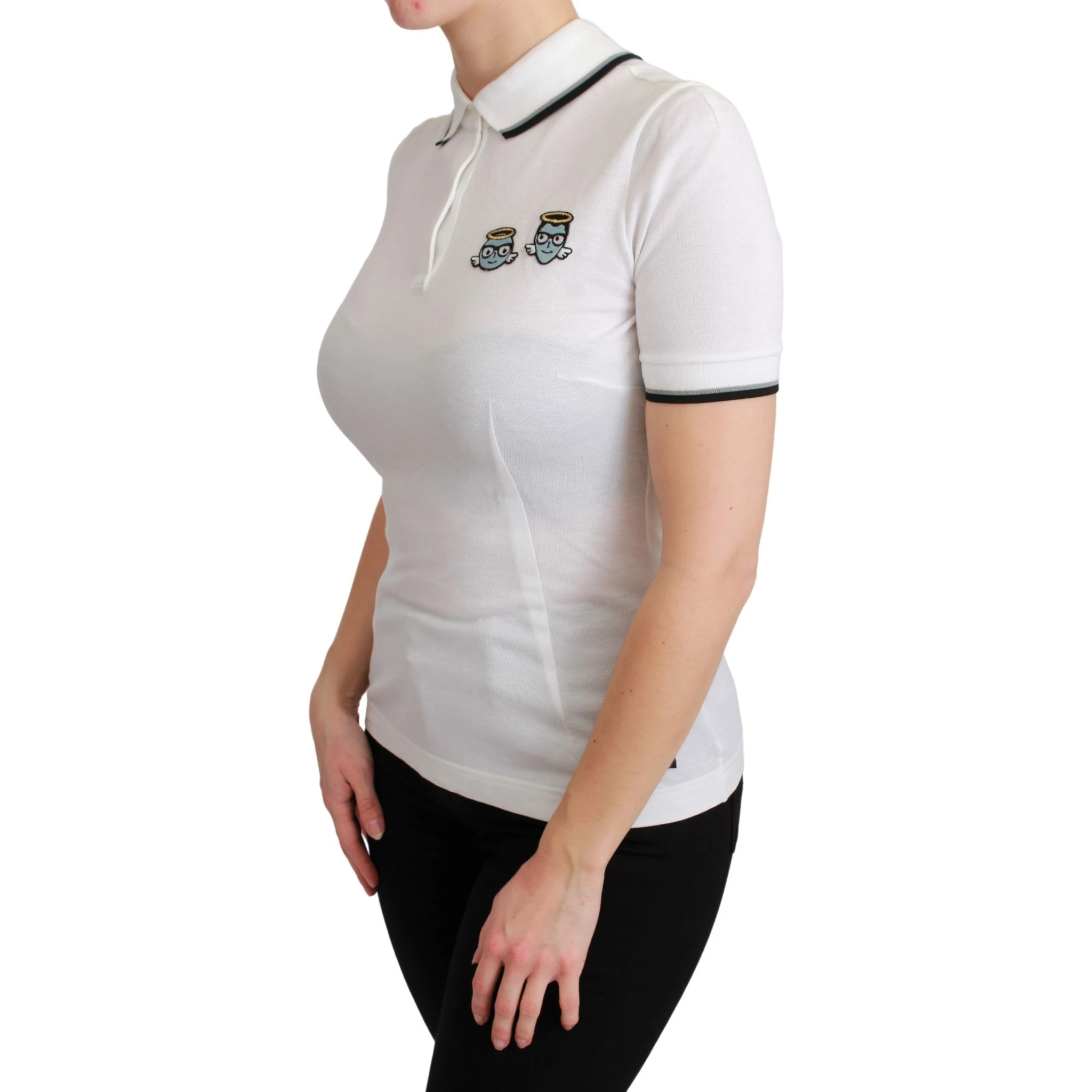 White Cotton Polo #dgfamily T-shirt