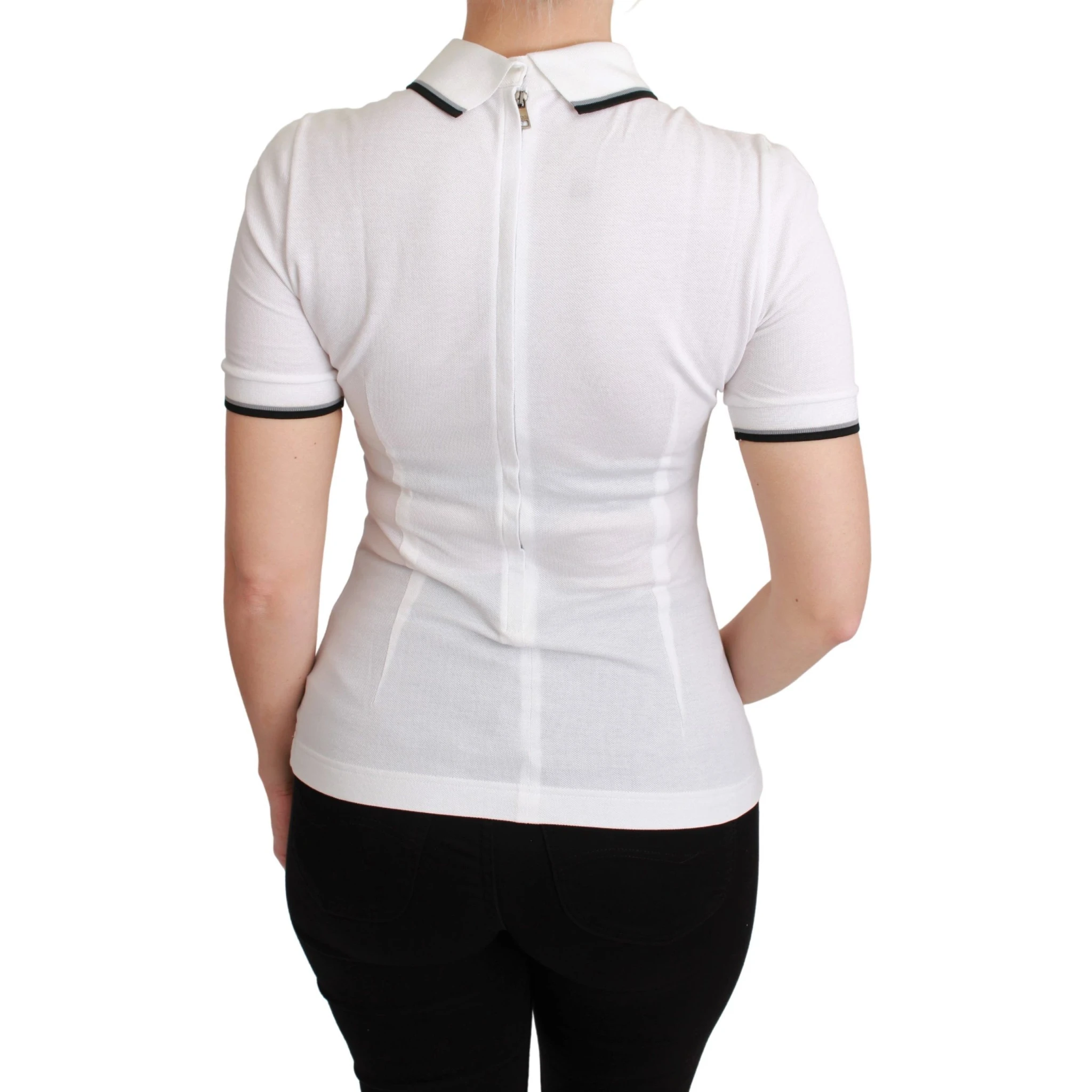 White Cotton Polo #dgfamily T-shirt