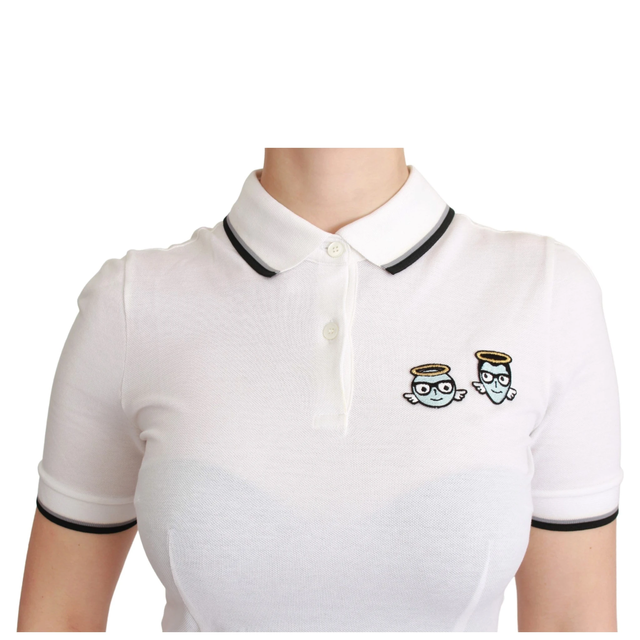 White Cotton Polo #dgfamily T-shirt
