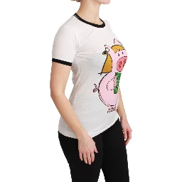 White YEAR OF THE PIG Top Cotton T-shirt
