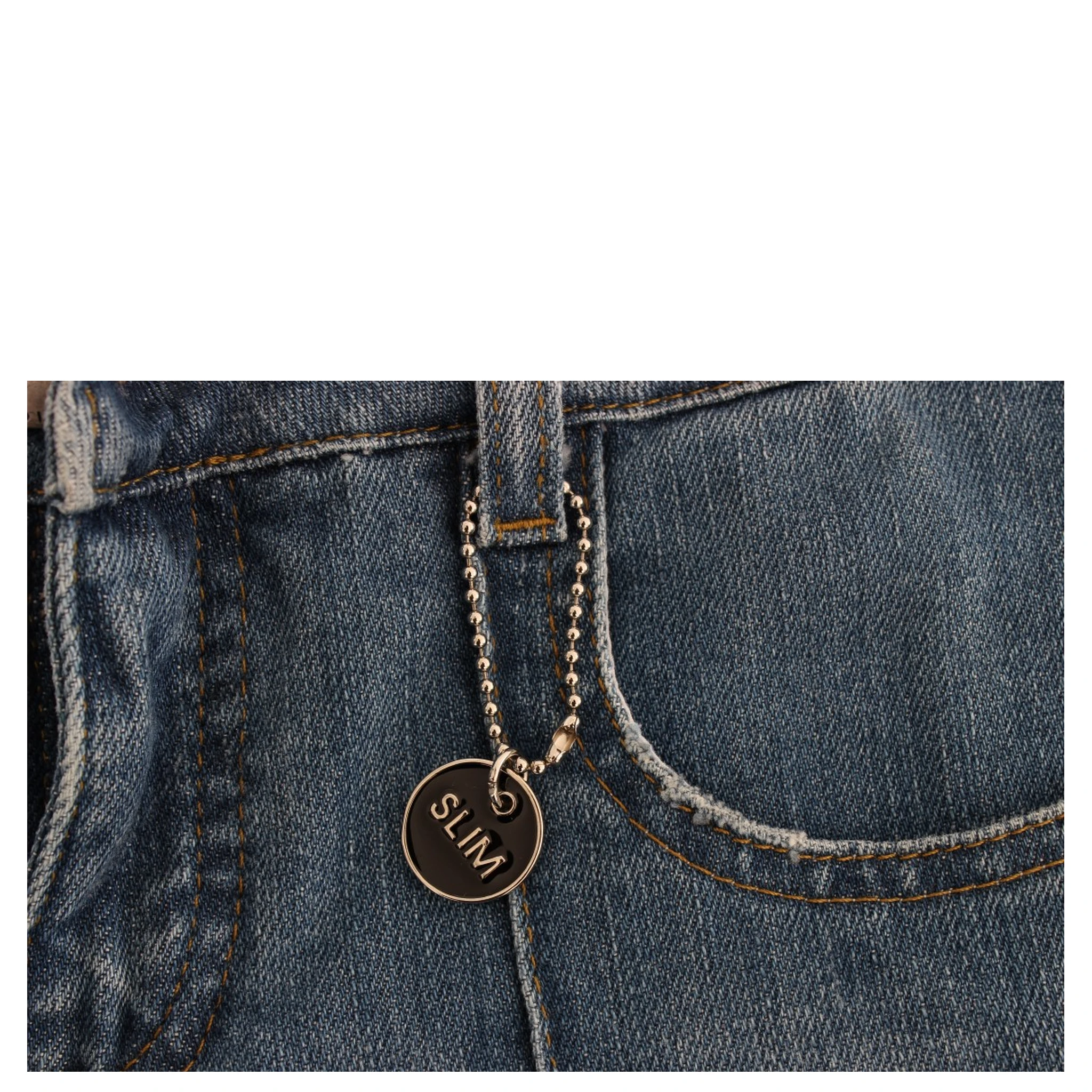 Blue Cotton Slim Fit Cropped Jeans