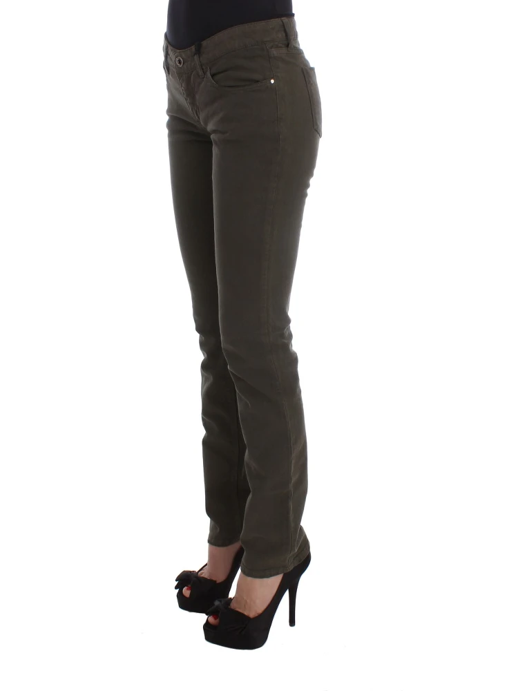 Green Cotton Blend Slim Fit Jeans alternative