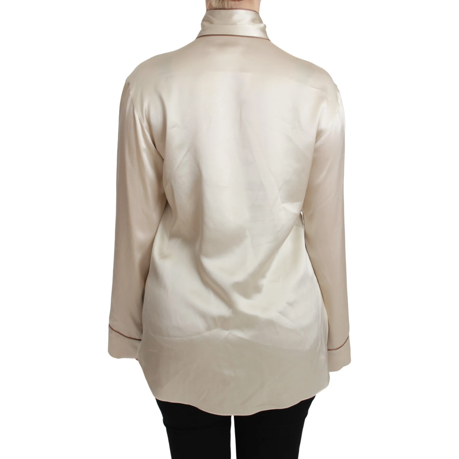 Beige Sleeve Top Queen Silk Satin Blouse